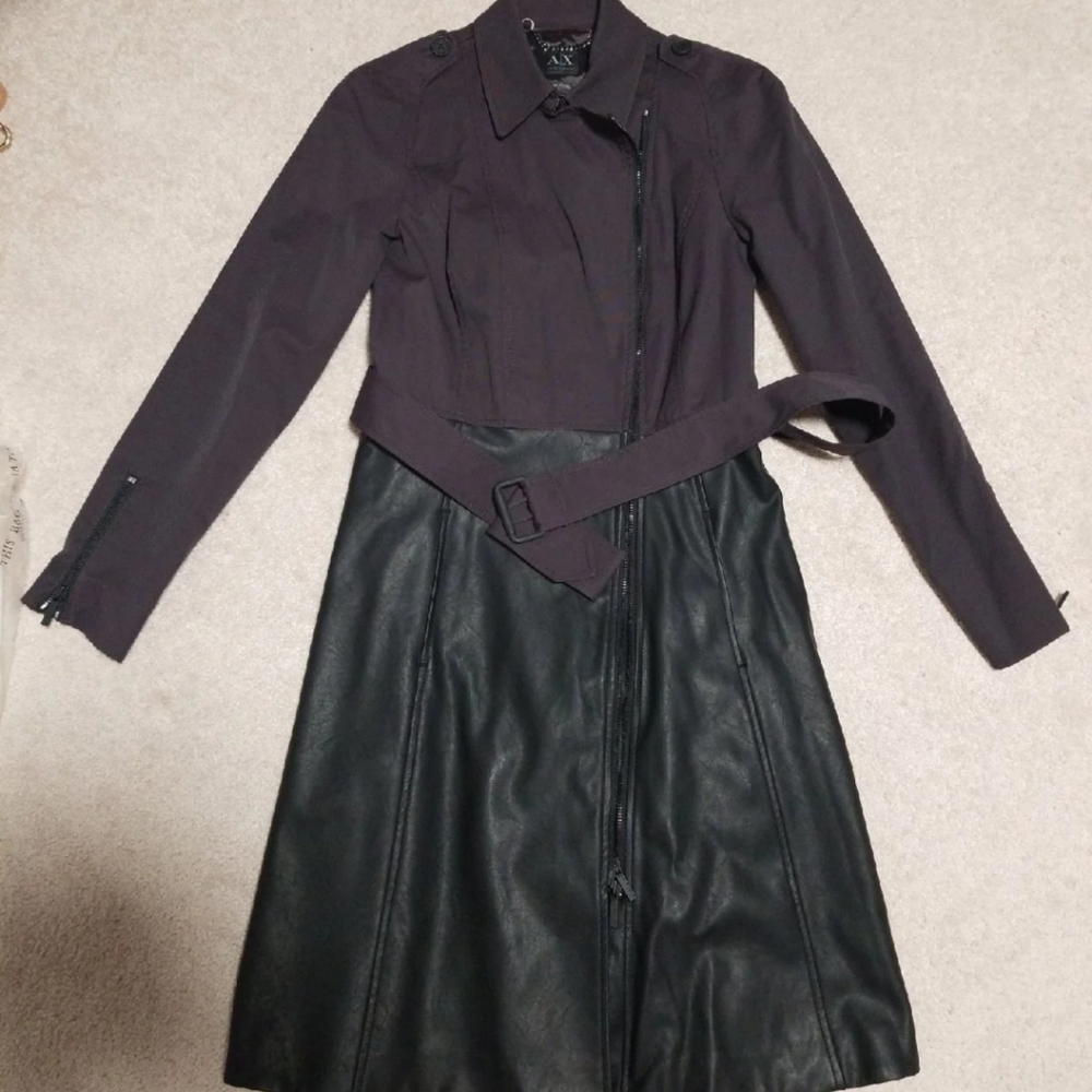 Armani Exchange A|X Half Leather Trench Coat